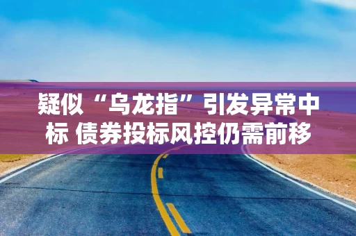 疑似“乌龙指”引发异常中标 债券投标风控仍需前移