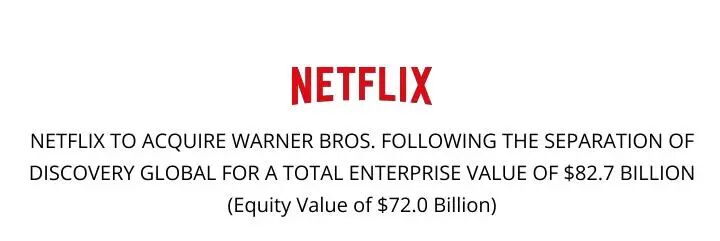 好莱坞“大地震”!奈飞豪掷超5000亿元收购华纳兄弟 包括《权力的游戏》等版权!迪士尼慌了?