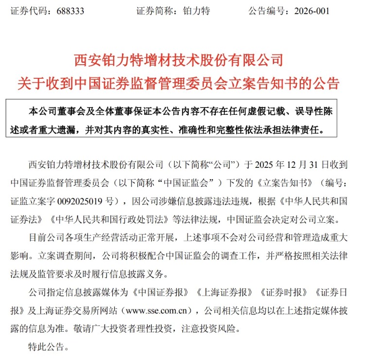 突发利空!铂力特被证监会立案!多只商业航天概念牛股“出事”